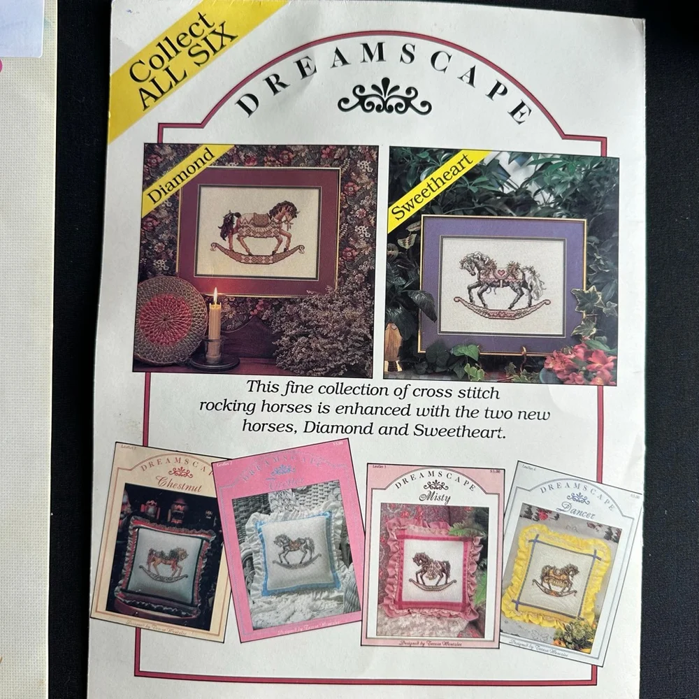 Leisure Arts Arts & Crafts Cross Stitch Patterns carousel & Cat set ￼